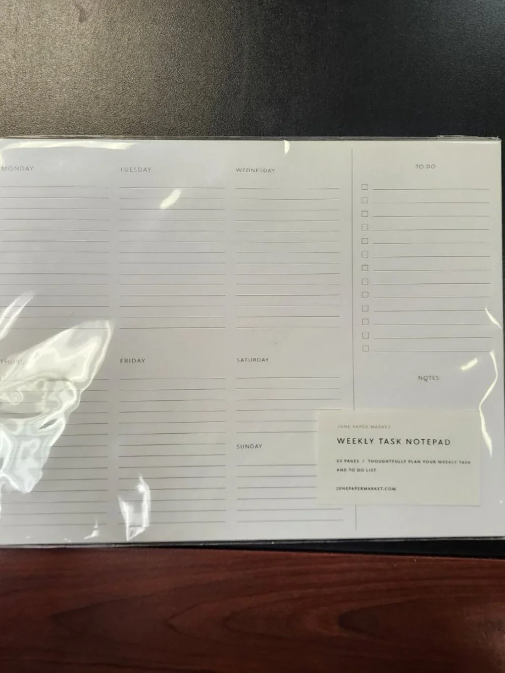 June Paper Market Weekly Task Notepad